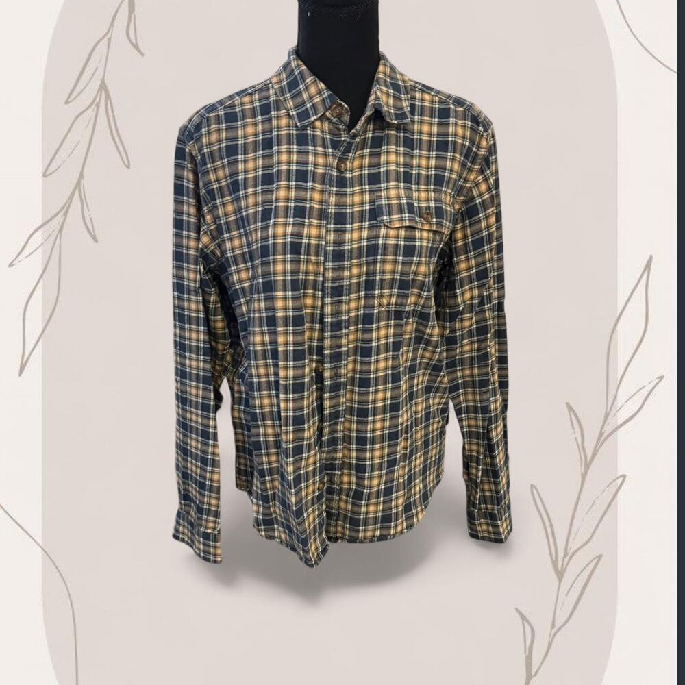 Patagonia blue and yellow plaid